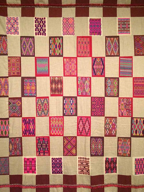 Color Blocking Geometric Quilted Bedcover Sha Sha