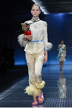 Prada mandarin collar ss17