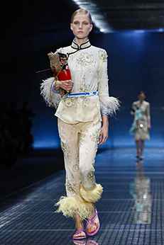 Prada SS17 Mandarin Collar Suit