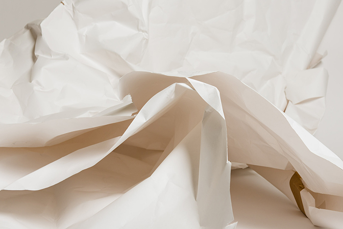 white crumpled paper