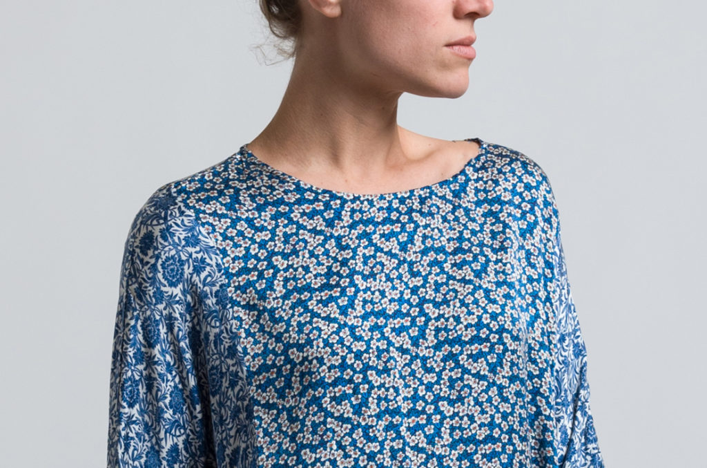 Casey Casey Floral Print PYJ Tunic in Blue