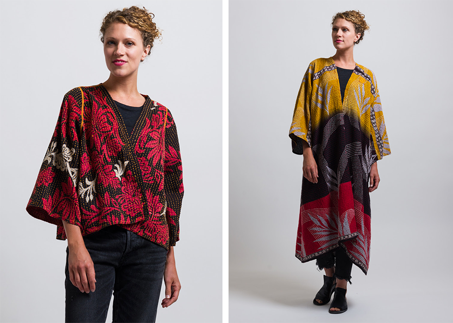 Mieko Mintz Short 2-Layer Bara Bara Jacket and Bara Bara Kimono Maxi Duster