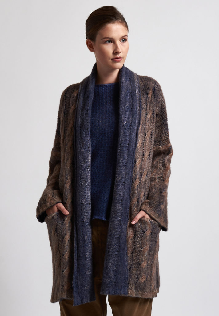 f cashmere Two-Toned Cardigan in Natural