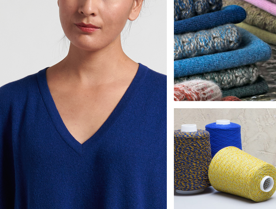 Hania New York Deep Blue V Neck Sweater