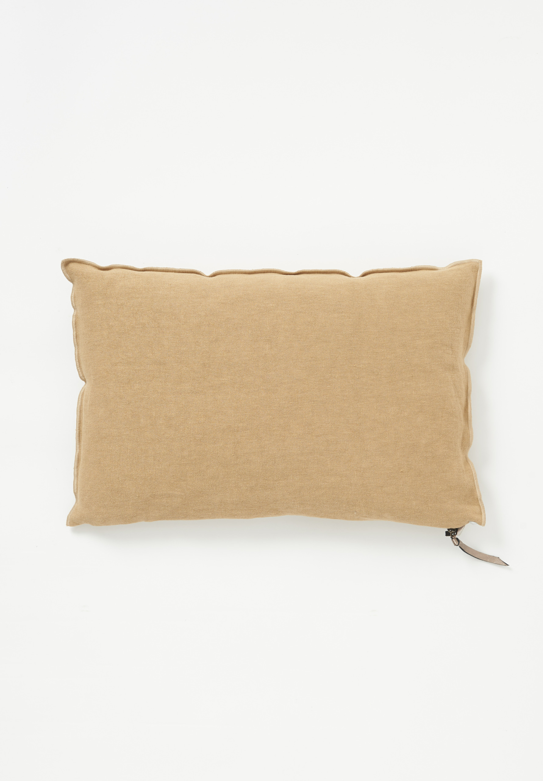 Maison de Vacances Small Stone Washed Linen Pillow in Sable Natural, French Artisanal Luxury linen cushions