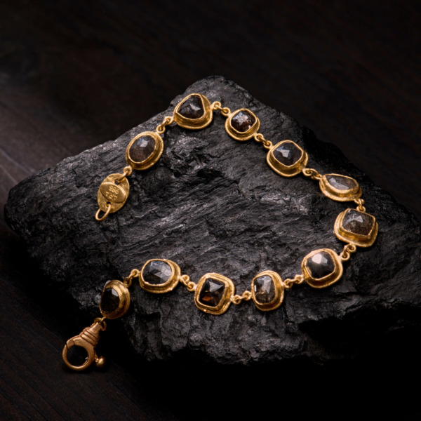 24K & Natural Diamond Bracelet Ara Collection Jewelry