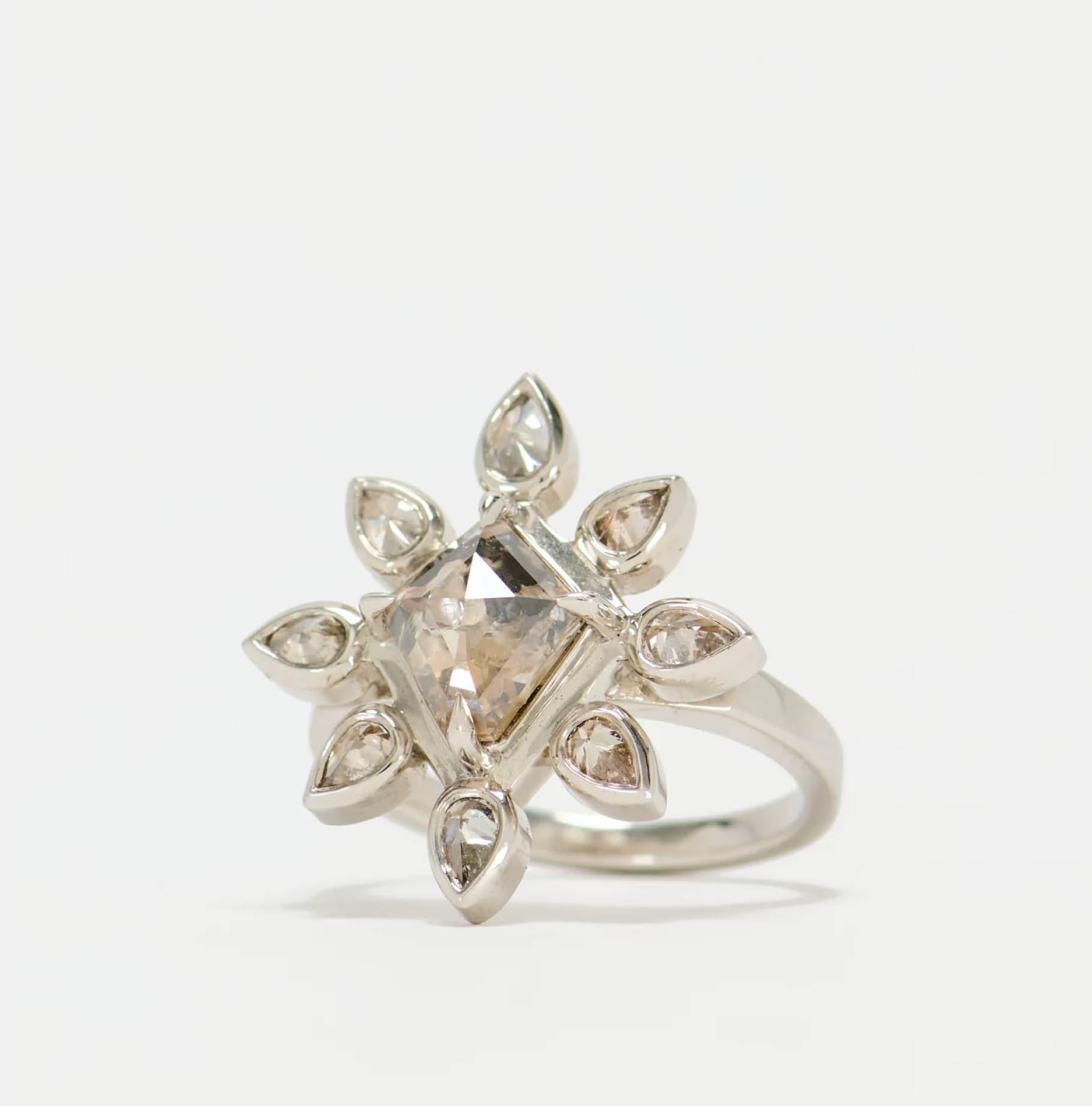 Lauren Wolf Salt & Pepper Diamond Snowflake Ring, Sustainably Sourced Ethical Diamond Jewelry