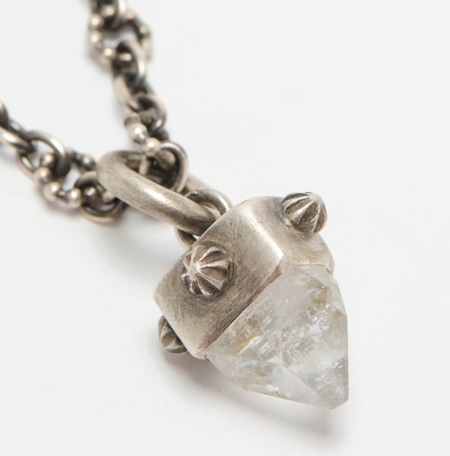 Miranda Hicks Apophyllite Pendant on Itty Bitty Necklace in Sterling Silver, artisan-made in the Southweast