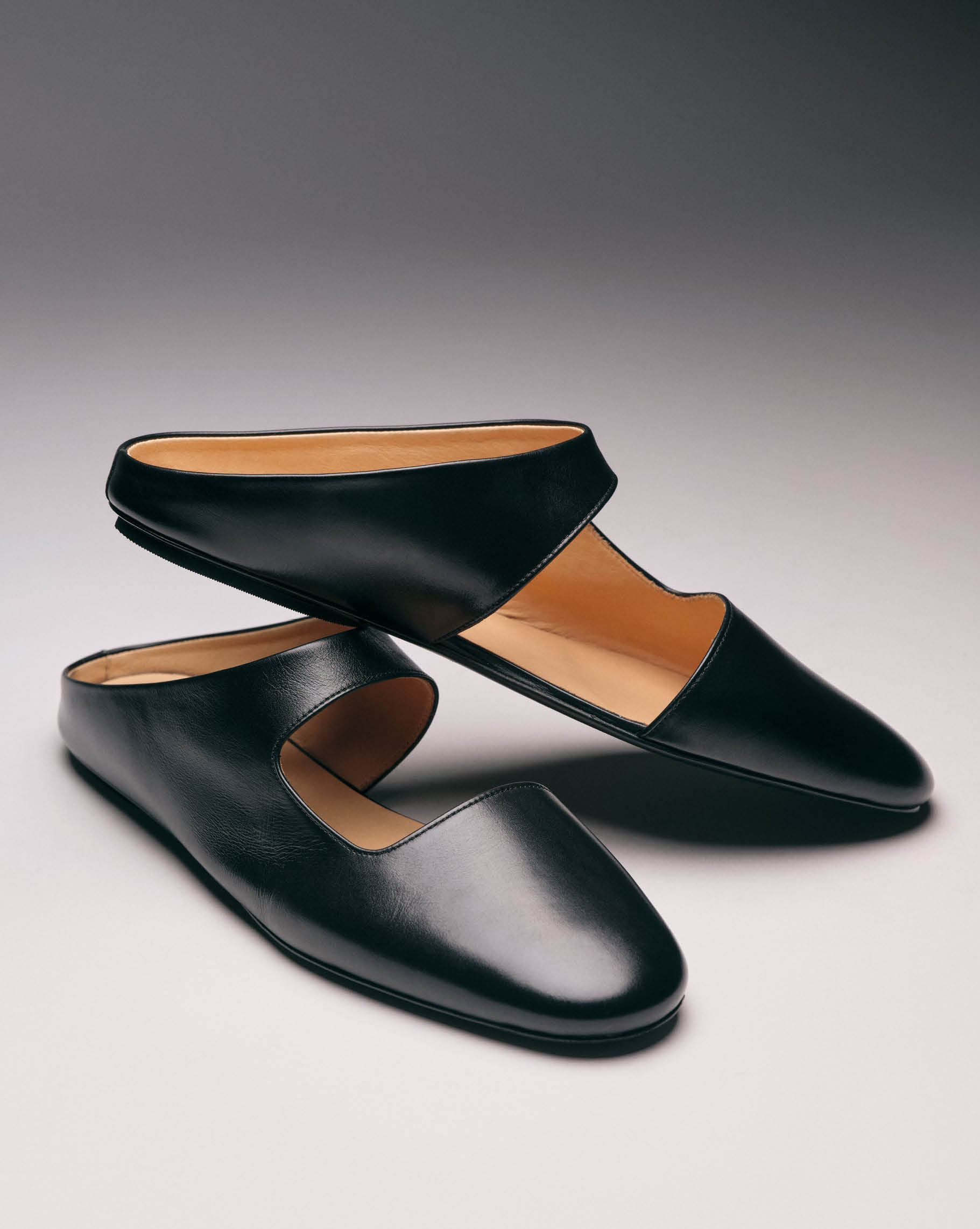 Marsèll Leather Distesa Slip-On Flats in Black with Sustainably Sourced Leather